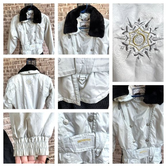 Vintage Obermeyer Ladies Ski Suit Sz 10 Iridescent 1 Piece Stirrups Embr… - Picture 3 of 12